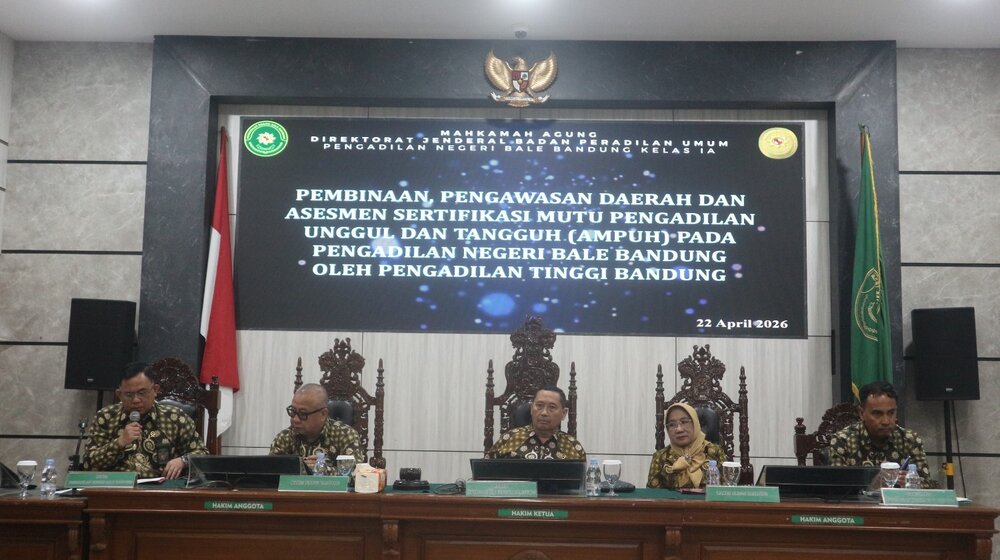 Pengadilan Tinggi Bandung Laksanakan Pembinaan dan Asesmen AMPUH di PN Bale Bandung