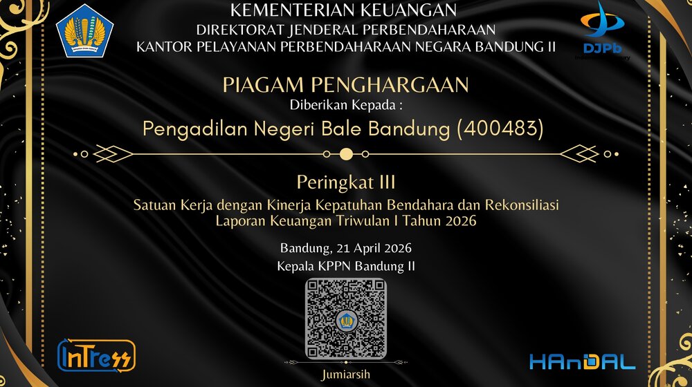 Pengelolaan Keuangan Berkualitas: Pengadilan Negeri Bale Bandung Berprestasi